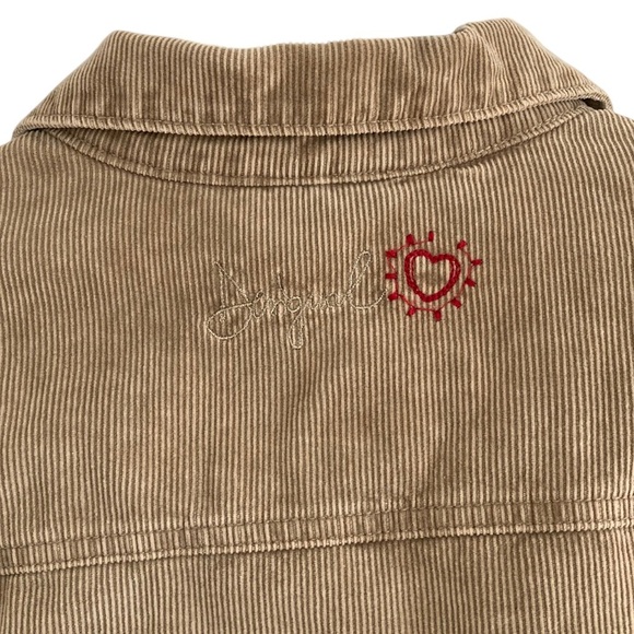 Desigual Western Fringe Embroidered Corduroy Jacket NWOT Boho Fleece lined - Picture 12 of 15